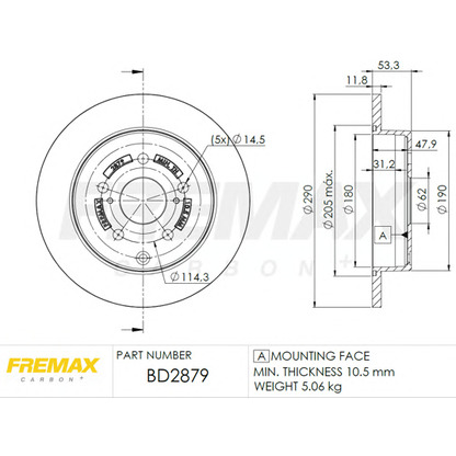 Zdjęcie Tarcza hamulcowa FREMAX BD2879