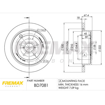 Photo Brake Disc FREMAX BD7081