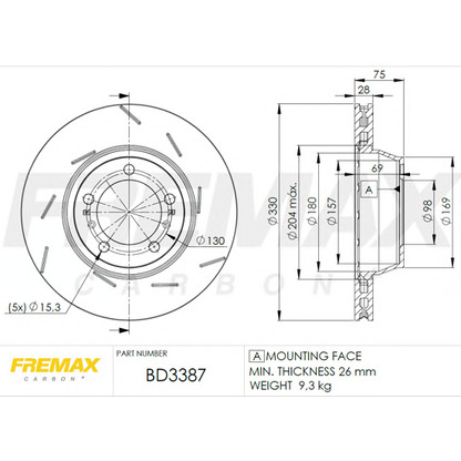 Foto Disco  freno FREMAX BD3387