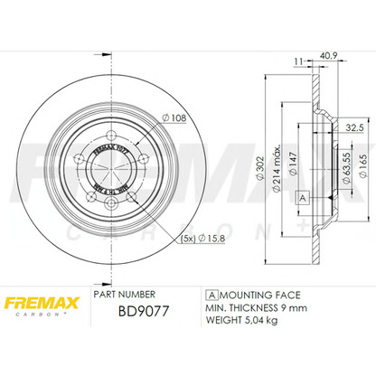 Photo Disque de frein FREMAX BD9077