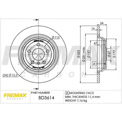 Фото Тормозной диск FREMAX BD3614