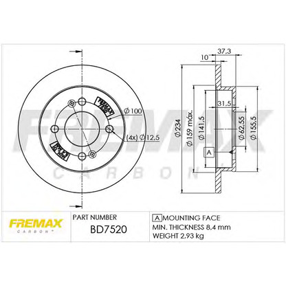 Foto Disco de freno FREMAX BD7520