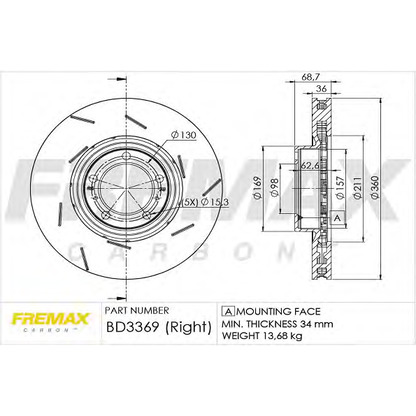 Фото Тормозной диск FREMAX BD3369