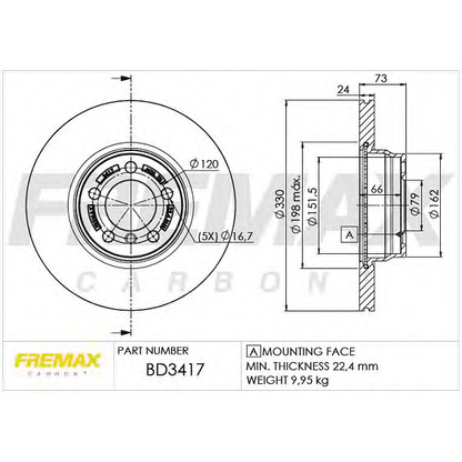 Foto Disco de freno FREMAX BD3417