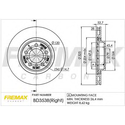 Zdjęcie Tarcza hamulcowa FREMAX BD3538