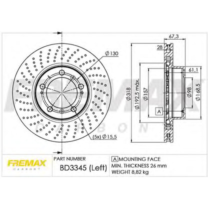 Foto Disco de freno FREMAX BD3345