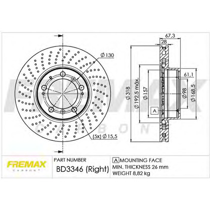 Photo Disque de frein FREMAX BD3346