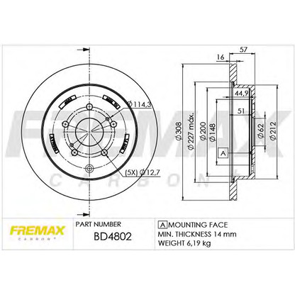 Photo Disque de frein FREMAX BD4802