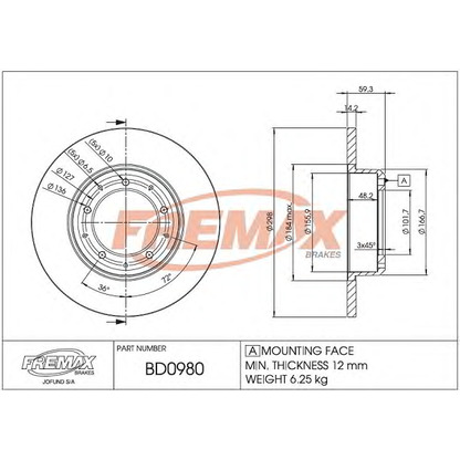 Foto Bremsscheibe FREMAX BD0980