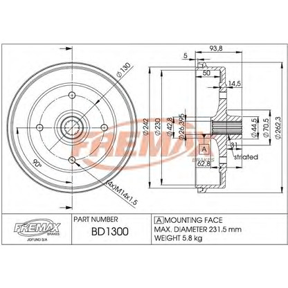 Foto Tamburo freno FREMAX BD1300