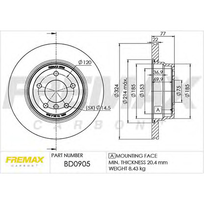 Photo Disque de frein FREMAX BD0905