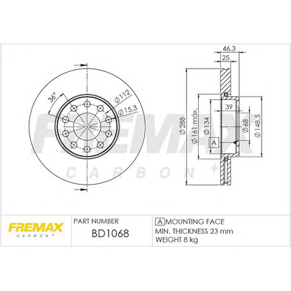 Foto Disco de freno FREMAX BD1068