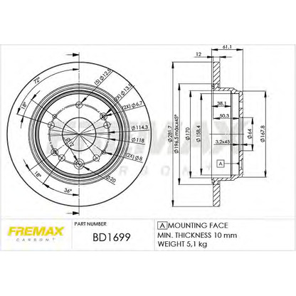 Foto Disco  freno FREMAX BD1699