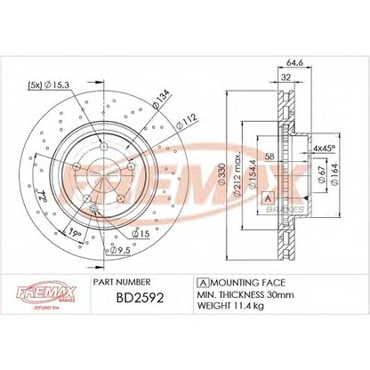 Photo Brake Disc FREMAX BD2592