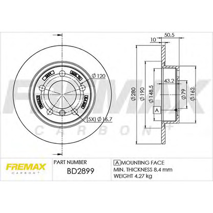 Zdjęcie Tarcza hamulcowa FREMAX BD2899