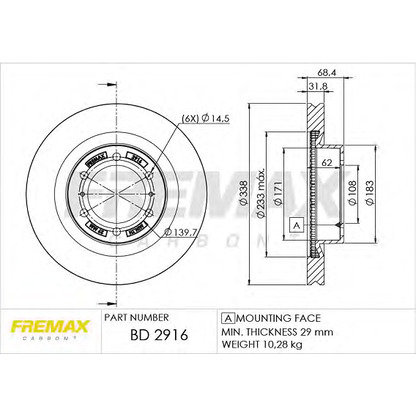 Foto Disco de freno FREMAX BD2916