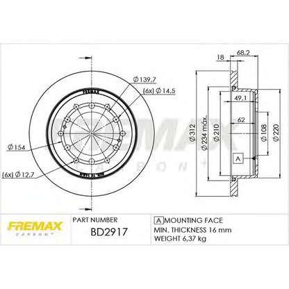 Foto Disco  freno FREMAX BD2917