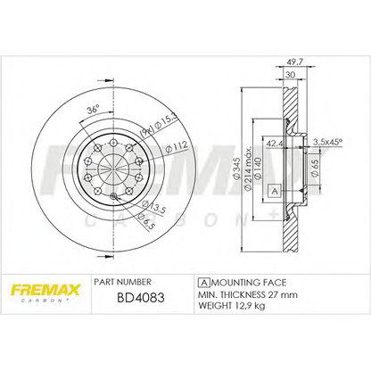 Фото Тормозной диск FREMAX BD4083