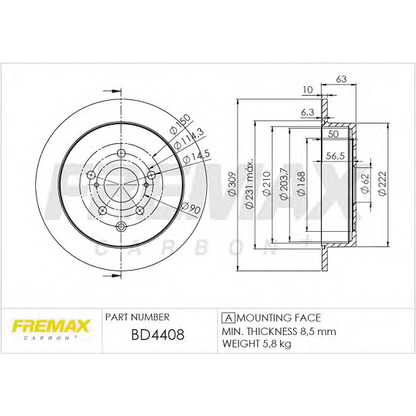 Фото Тормозной диск FREMAX BD4408