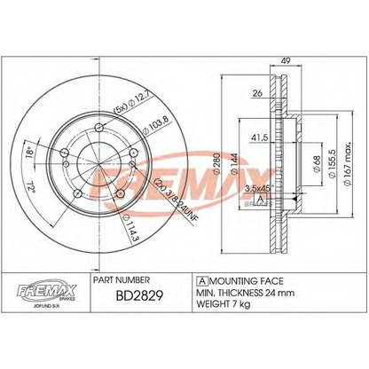 Фото Тормозной диск FREMAX BD2829