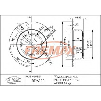 Фото Тормозной диск FREMAX BD6111