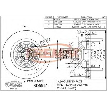 Zdjęcie Tarcza hamulcowa FREMAX BD5516