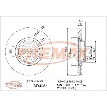 Foto Disco  freno FREMAX BD4086