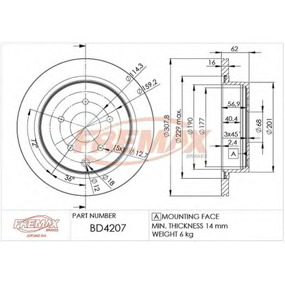 Фото Тормозной диск FREMAX BD4207