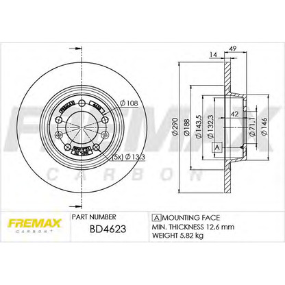 Foto Disco  freno FREMAX BD4623