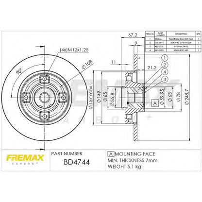 Foto Disco  freno FREMAX BD4744