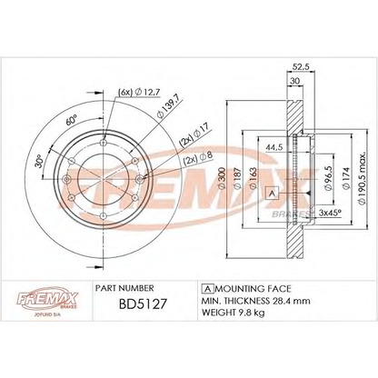 Foto Disco  freno FREMAX BD5127