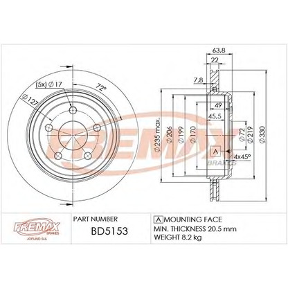 Foto Disco  freno FREMAX BD5153