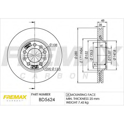 Foto Disco  freno FREMAX BD5624