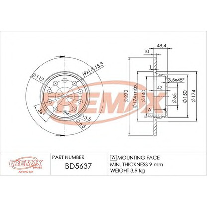 Photo Brake Disc FREMAX BD5637