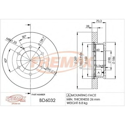 Фото Тормозной диск FREMAX BD6032