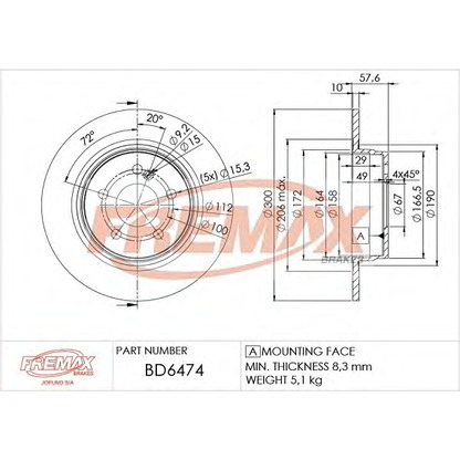 Foto Bremsscheibe FREMAX BD6474