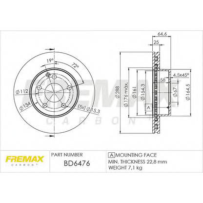 Foto Disco  freno FREMAX BD6476