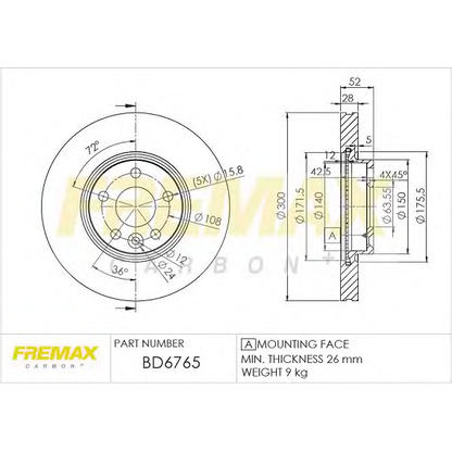 Photo Disque de frein FREMAX BD6765