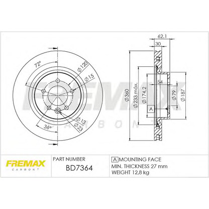 Foto Disco de freno FREMAX BD7364