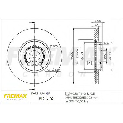 Photo Disque de frein FREMAX BD1553
