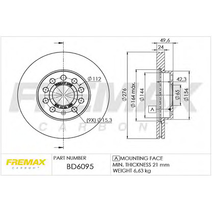 Foto Disco  freno FREMAX BD6095