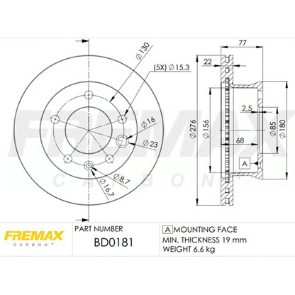 Photo Brake Disc FREMAX BD0181