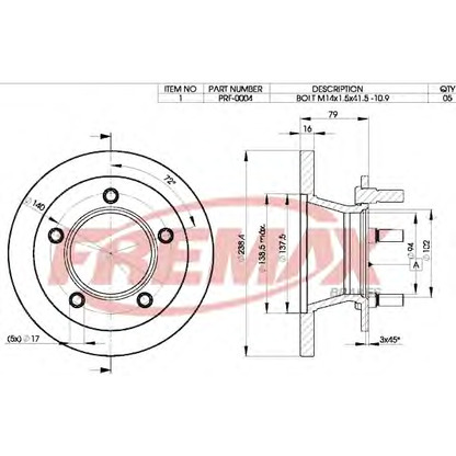 Foto Disco  freno FREMAX BD0372