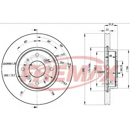 Foto Disco de freno FREMAX BD0800