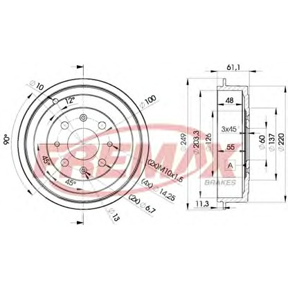 Foto Bremstrommel FREMAX BD3042