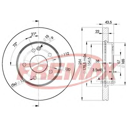 Foto Disco  freno FREMAX BD3182