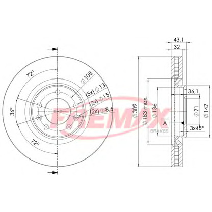 Zdjęcie Tarcza hamulcowa FREMAX BD4687