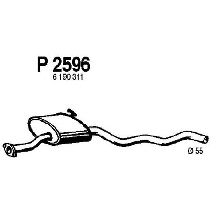 Фото Средний глушитель выхлопных газов FENNO P2596
