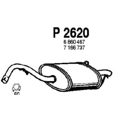 Фото Глушитель выхлопных газов конечный FENNO P2620