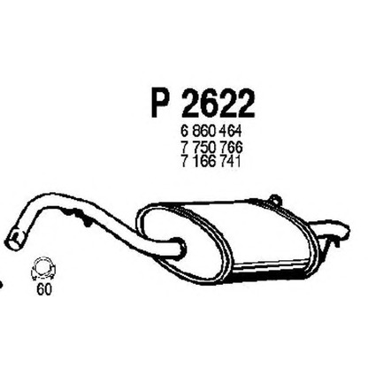 Фото Глушитель выхлопных газов конечный FENNO P2622